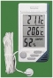E 915 000  Thermo-Hygrometer   Patalpų / Lauko elektroninis termometras su drėgmėmačiu ir laikrodžiu